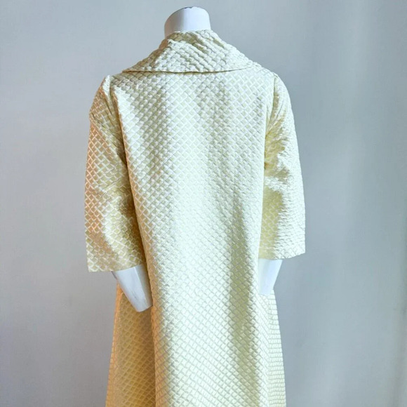 Vintage Textured Pastel PInk a line Button Down House Robe M - Picture 7 of 9